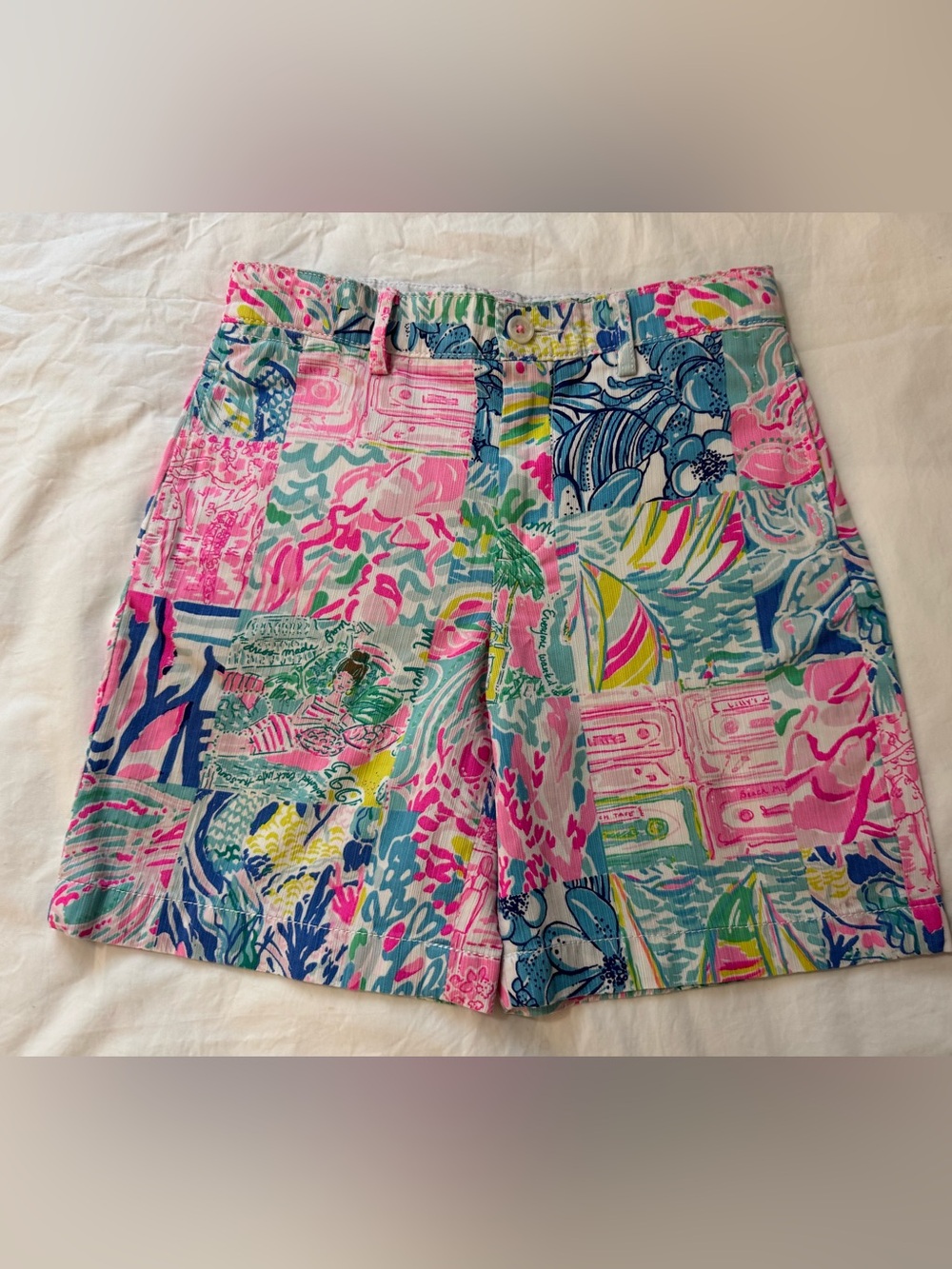 Lilly Pulitzer Boys Sz 8 Pop Up Summer Vacation Remix Patchwork Beaumont Shorts